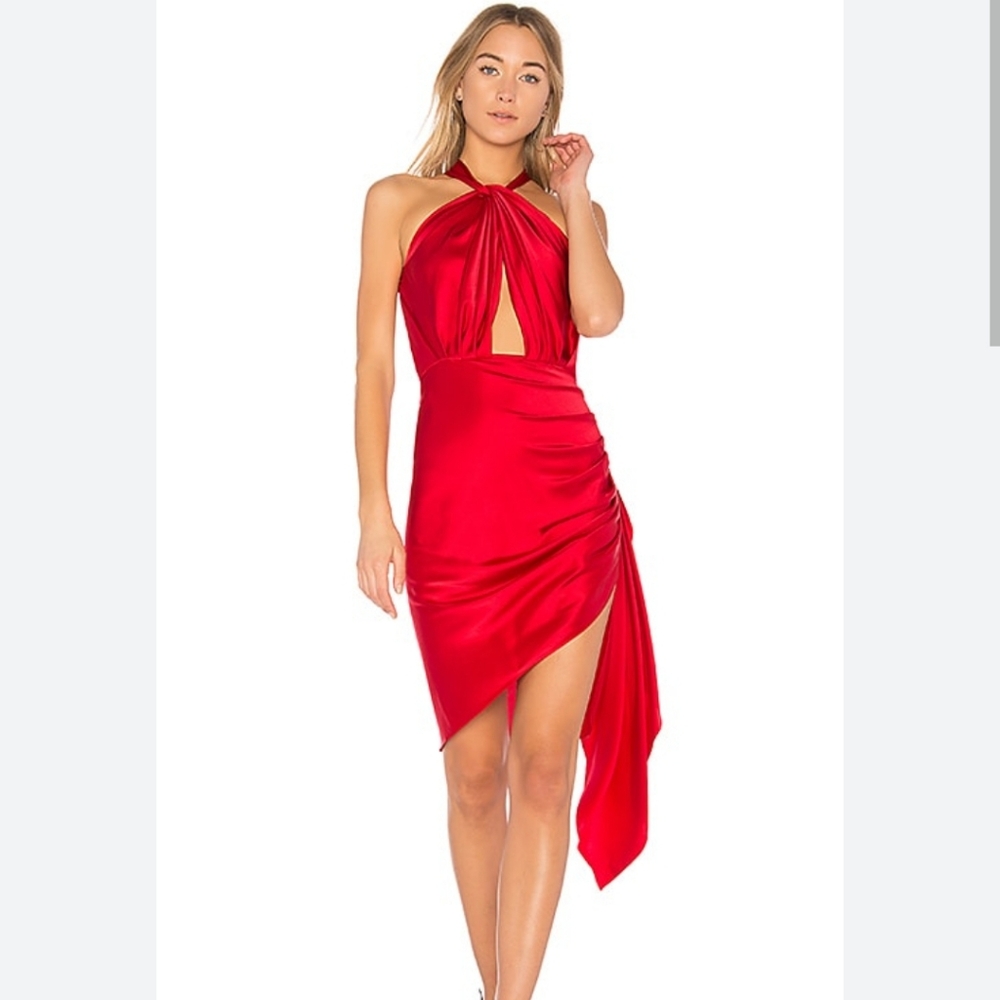 Vatanika Silk Satin Draped Backless Mini Dress